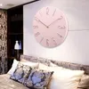 Wall Clocks Decoration For Bedroom Silent Decorated Clock Living Room Creative Mute Nordic Round Home And Novel Decor 3d