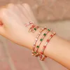 Brazalete 2022 joyería de moda europea y americana Color cuadrado circón señora pulsera oro rosa