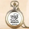 Pocket Watches Jesus Love Me Series Watch for Men Women Halsband Male Female Quartz Pendant Chain Friend