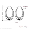 Boucles d'oreilles créoles creuses grand cercle plaqué argent pour femmes Orecchini bijoux De mode Brincos De Prata