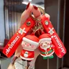 Party Favor Cartoon Cute Santa Claus Key Chain Soft Rubber Doll Car Key Ring Pendant Fashion Bag Ornament Keychain Christmas Gift RRA837