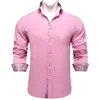 Camisas casuais masculinas rosa azul preto sólido para homens Paisley Floral Plaid Color Contrast Fashion Dress Camisa Designer de roupas