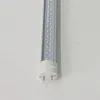 T8 LED-rör dubbla lysdioder 8ft 2400mm 70W AC85-265V FA8-lampor 100lm/W PF0.95 SMD2835 En enda stift 2pins G13 R17D Rotera fluorescerande lampor 8 fot linjära bar glödlampor 8 fot 2,4 m