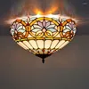 Ceiling Lights European Retro Love Stained Glass Dining Room Bedroom Aisle Corridor Club Baroque Lamps