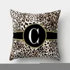 Pillow 45x45cm 26 Letters Leopard Cover For Holiday Decoration Case Soft Letter Printed Home Decor Pillowcase