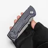 Chaves Redencion 228 Folding Knife Limited Custom Version Real Damascus Blade Blue Titanium Handle Pocket EDC Strong Outdoor Equipment Tactical Camping Tools