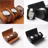 3 Slots Watch Boxes Roll Travel Case Portable Leather Watch Storage Box Slid in Out199Z