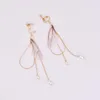 Backs Coldings Fashion Ear Clip Dragonfly Wing Tassel Pearl Big Hollow Water Loog Design for Wome bez przekłuwania biżuterii