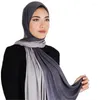 Ethnic Clothing Fashion Hand-painted Hanging Fye Hijabs Long Shawl Muslim Women's Headwrap Two-color Gradient Scarves Islamic Head Wear