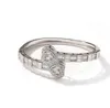 14K plaqué or blanc coeur bracelet diamant baguette bracelets ouverture taille cubique zircone hiphop bijoux pour hommes femmes cadeaux272k