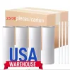 USA Warehouse Sublimation Tumblers Mugs Blank 20oz 16oz White Straight Blanks Heat Press Mugg Cup With Straw Glass Cola Can med bambu lock