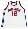 Personalizado Vlade Divac # 12 Equipo Jugoslavija Serbia Camiseta de baloncesto Retro Blanco Cosido Cualquier nombre Número Tamaño S-4XL 5XL 6XL