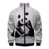 Erkek Hoodies Moda Baskı Panda Sevimli Komik 3D Stand Yakası Hoodie Erkek Kadın Fermuar Ceketleri Uzun Kollu Sweatshirts Üstler Artı Boyut