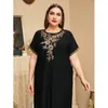 プラスサイズのドレス2022ぽっちゃりのためのブラックカジュアルエレガント夏の女性服イスラム教徒アラビアラマダンルーズロングローブ大規模