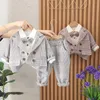 Kinder Kinder Gentleman Kleidung Anzug Geburtstag Hochzeit Party Elegante Set Baby Boy Casual Wear Gitter T-shirt Hosen Kostüm