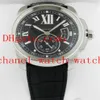 Calibre de W7100041 Mens Automatic Watch Fashion Men's Sport Wrist Watches Black Dial And Leather Strap294F