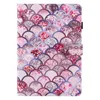 Fashion Silk Leather Flip Case voor iPad 10 10Gen 10e 10.9 10.9inch 2022 Marble Flower Mooie geometrie Schaal Zeen Ocean Print Girls Wallet Card Holder Cover Pouch