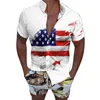 Męskie koszule solidne koszulę x krótkie męskie flagę plażowe Men drukowana moda letnia bluzka biała rękaw