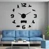 벽시계 미국인 벌거 벗은 테리어 홈 장식 DIY 거인 시계 미국에서 가장 좋아하는 현대 프레임리스 시계 시계가 거실을위한 똑딱 거리는 시계