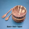 Bowls Coconut Bowl Spoon Fork Knife Safe And Environmentally Friendly Table Decoration