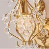 Lâmpadas de parede Gold Sala de estar francesa LED LED MODERN CORRIDOR LUDER DE LUDRO NORDIC CRIATIVA CRESTE CRISTAL LUZES AC110 240V