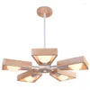 Hanglampen Europese stijl Eenvoudige woonkamer Log Fan Vorm moderne slaapkamer eten houten kunst creatieve decoratieve lichten wf1027