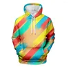 Men's Hoodies Multi-color Hoodie 3D Print Male Geometric Autumn Pullover Patchwork Stylish Female Warm Sweatshirts