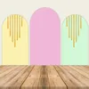 Party Decoration Yellow Pink Green Birthday Arched Wall Cover Double-Side Balloons Arch Stand Frame Wedding Chiara för evenemang