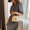 Shoulder Bags Woven Bucket Bag Japanese Style Summer Straw Sunflower Women's Messenger Fashion Versatile Female's Handbag