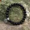 Bedelarmbanden 6 stks natuursteen 8 mm ronde kralen hart witte jades transparant poederkristal amethisteren genezende amulet voor sieradenhand