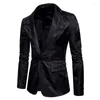 Men's Suits 2022 Men Suit Jacket Solid Color One Button Print Patch Pocket With Flap Slim Fit Indoor Outdoor Leisure Formal