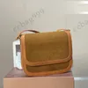 CC marka çapraz gövde Fransızca f/w süet ekleme tofu tasarımcı çantaları Solferino kutusu mini omuz cüzdanları klasik kapitone altın donanım deri srtap crossbody bayanlar