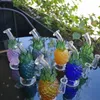 Bicchiere di vetro Acqua Bong Narghilè Pipa da fumo Design ad ananas Riciclatore di vetro Dab Rig con giunto da 14 mm