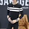 Camisetas para hombre, camisetas de primavera y otoño para hombre, camisetas con cuello redondo, camiseta de manga larga, cuello redondo, informal, negro, diario