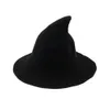 Chapeau de sorcière d'Halloween diversifié le long du bonnet de laine de mouton tricot chapeau de pêcheur femme mode sorcière pointu bassin seau RRC773