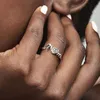 Mom Pave Heart Ring Echt sterling zilver met originele doos voor Pandora Fashion Party Sieraden voor vrouwen CZ Diamond Mother's Day Gift Rings Set