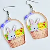 2023 Acrylic Easter Basket Eggs Bunny Rabbit Earrings Drop Dangle Jewelry Gifts for Women Girls Funny Party Decoration