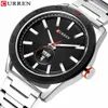 CURREN Male Clock Classic Silver Watches for Men Military Quartz Stainless Steel Wristwatch with Calendar Fashion Business Style269m