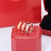 6 Diamonds love screw designer ring mens rings for women classic luxury jewelry women Titanium steel Alloy Gold-Plated Gold Silver Rose Never fade Not allergic 5-11