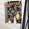 Vintage Womens Tracksuits Yoga Clothes Floral Print T Shirt Elastic Shorts Luxury Ladies Sportswear Two Piece