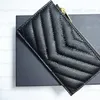 Äkta av högkvalitativ läderväska korthållare plånbok män berömda kvinnors innehavare Luxurys designer Long Coin Black Lambskin Men246J