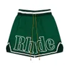 2023 Nya herrshorts modedesigner Rhude Couple Mesh Fabric Morants samma trendiga lös basket