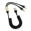 5A USB-Kabel Typ C Schnelllade-Micro-USB-Kabel für Xiaomi Mi 12 Poco Huawei One Plus 2-in-1 einziehbares Ladekabel