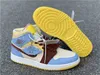1 Mid SE Fearless Maison Shoes Chateau Rouge Retro PALE VANILLA CINNAMON Blue Yellow Men Outdoor sneakers