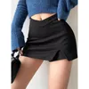 Spódnice europejski womongaga 2022 Style dziewczyna seksowna wysoka talia ciasna mini spódnica solidna kolorowa trend damski odzież iztt