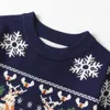 Pullover per bambini per maglieria con fondo alce natalizio autunnale e invernale