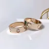 Designer Ring Titanium Staal Zilver Liefdesringen Mannen en Vrouwen Rose Gouden Sieraden Koppels Kerstring Cadeau Feest Bruiloft Accessori300v
