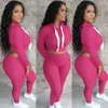 2024 Designer Fall Winter Ribbed Tracksuits Women 2 Piece Pants Set Casual Solid Lady Outfit jogger kostym Hoodies and Byxor Wholesale Long Sleeve Clothes 8558