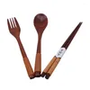 Dijkartikelen Sets Kookgerei Aankomstgereedschap Soep Soep theelepel 3 stks/Set Catering Houten vork kit Bamboo Kitchen