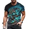 Grqr T-shirt da uomo T-shirt da uomo T-shirt Estate Divertente Stampa teschio Street Girocollo Top a maniche corte Moda Harajuku Style Plus Size